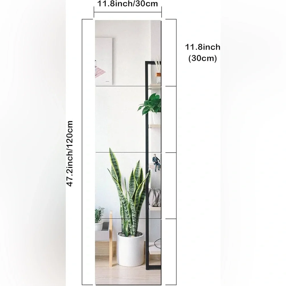 🆕 Modern Wall Mirror Squares Set - 4 Pcs